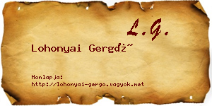 Lohonyai Gergő névjegykártya